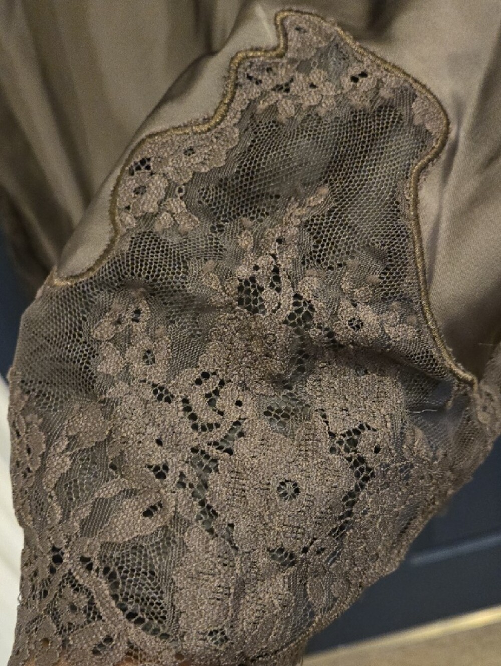Petal & Pup Olive Brown Maxi Skirt with Embroidered Hem - Picture 3 of 5